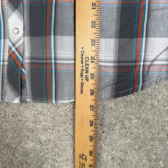 Roper Women's M Plaid Pearl Snap Western Rodeo Shirt Gray - Picture 2 of 10